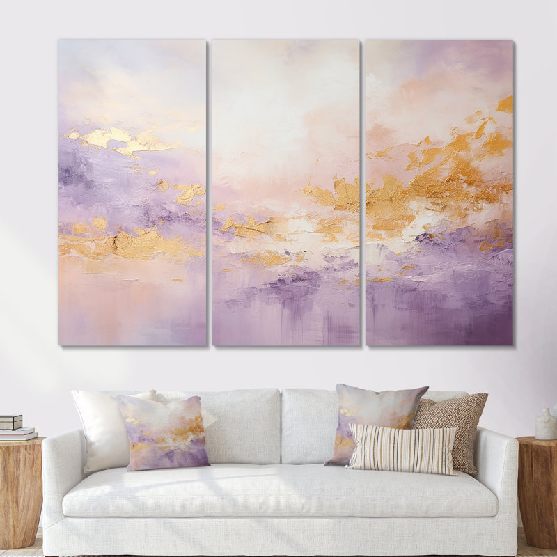 «Elegant Sky Whispers III», ensemble d'art mural sur toile Sky, Toile tendue, H 32 po x l 48 po x P 1 po