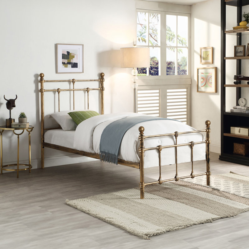 BAYFORD Metal Bed, Single (3'), Brass