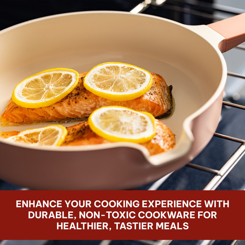Alva 5-in-1 Peach Ceramic Nonstick Cookware Set