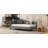 L-Shaped Linen Daybed, With Solid Wood Legs-26076399-26076398