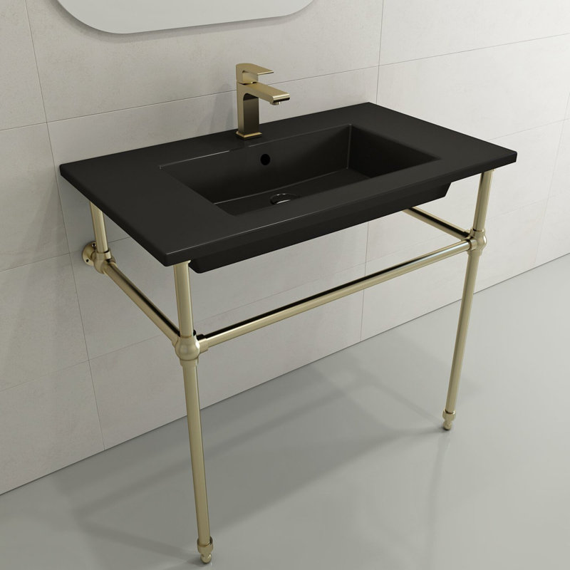 Ravenna 19.7 in. L Bathroom Sink, Matte Black, Single-Hole