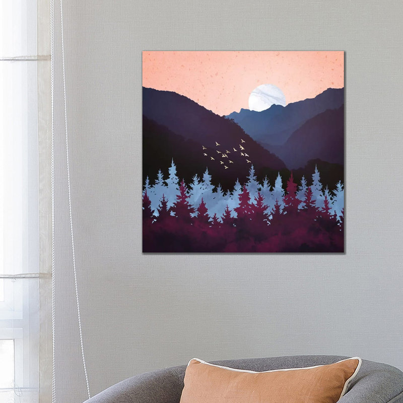 Mulberry Dusk - impression d'art graphique, Aucun mat, H 26 po x l 26 po x P 1,5 po, Toile tendue