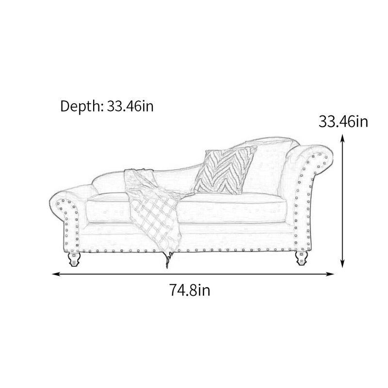 Chaise longue confortable, housse de coussin de siège amovible, Accoudoir à droite (vu de face), Bleu foncé