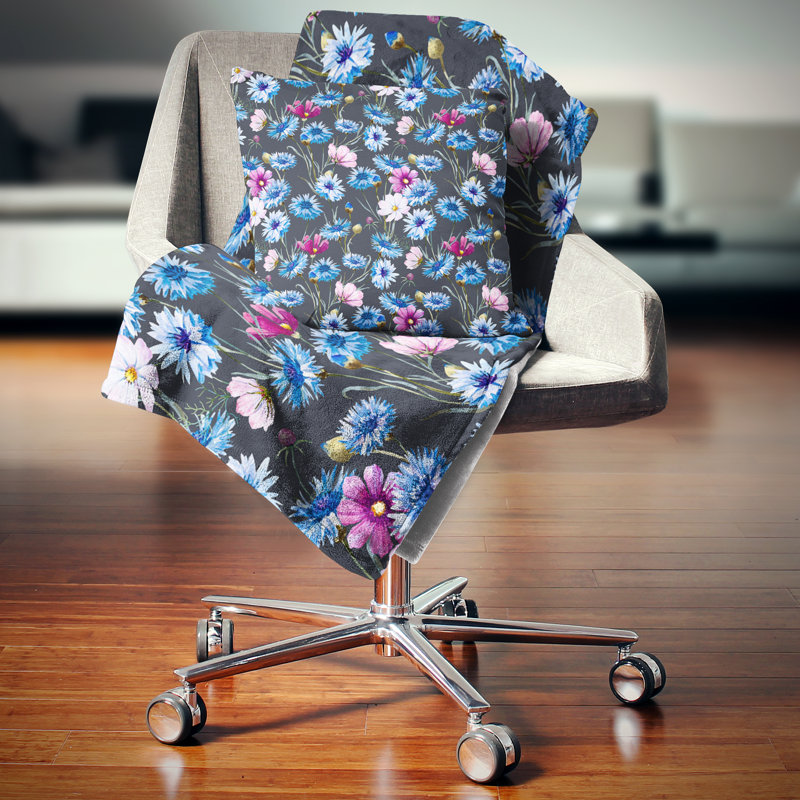Coussin lombaire floral à maïs, Carrée 18 po x 18 po