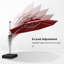 Parasol de patio 12 pi avec base et housse de parasol 12 po, rouge-1833953629