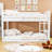 Twin Over Twin Wood Bunk Bed With Guardrails And Ladder-1963229153