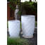 Pots de fleurs hauts en grès cérame à motif diamant, ensemble de 2 - Intérieur/Extérieur-49959314