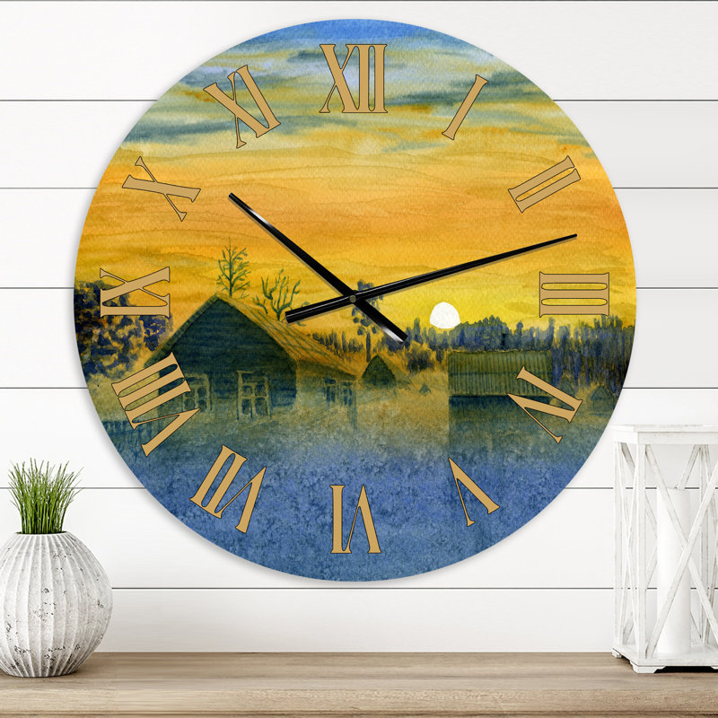 Horloge murale jaune, Petit