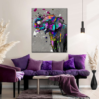 Éléphant abstrait sur toile