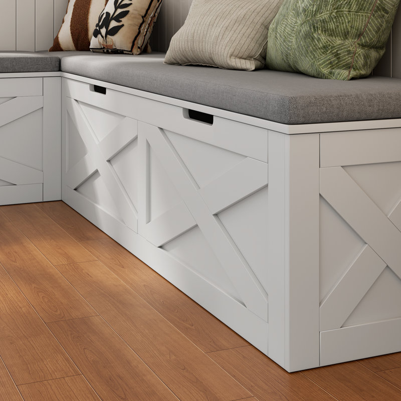 Banc de coin-repas de cuisine avec coussins, banc de rangement en L en forme de coin, bancs de salle à manger rabattables en bois avec rangement caché, pour coin lecture, entrée
