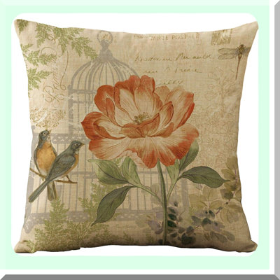 Vintage Spring Flower Pillow Covers Set of 4 Decorative Cushion Cases for Living Room Couch and Bed Throw Pillow Covers with Flowers and Birds De Vintage Spring Flower Pillow Covers Set of 4 Decorative Cushion Cases for Living Room Couch and Bed Throw Pillow Covers with Flowers and Birds De