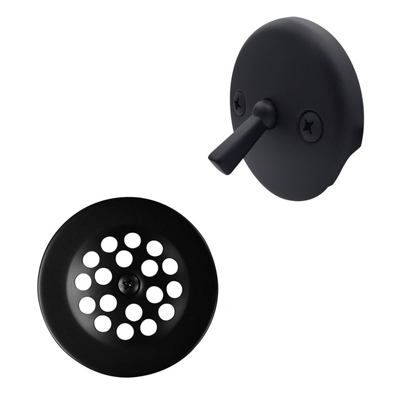 Drain de baignoire avec trop-plein Beehive, Noir mat