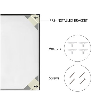 Modern & Contemporary Rectangle Bathroom Vanity Mirror Metal Framed Wall Mirror