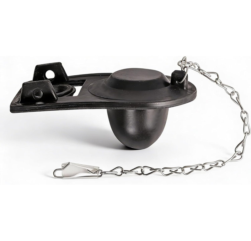 Boule de réservoir de toilette à clapet 2 pouces pour toilette standard à 2 voies avec chaîne en acier inoxydable et crochet