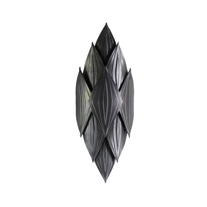 Xavier Clarisse Embossed Leather Wall Sconce, Black