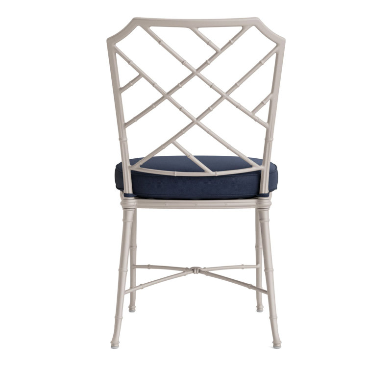 Outdoor Dining Side Chair, Navy, Fusion Neptune, Dove Smooth