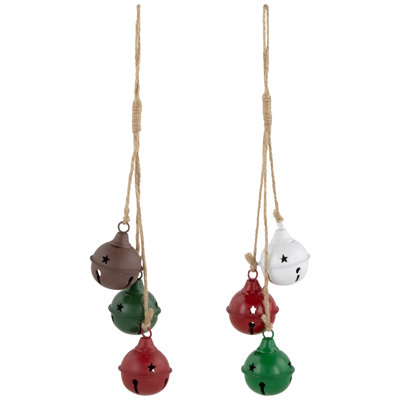 Cascading Christmas Jingle Bell Ornaments - 13.5" - Set Of 2