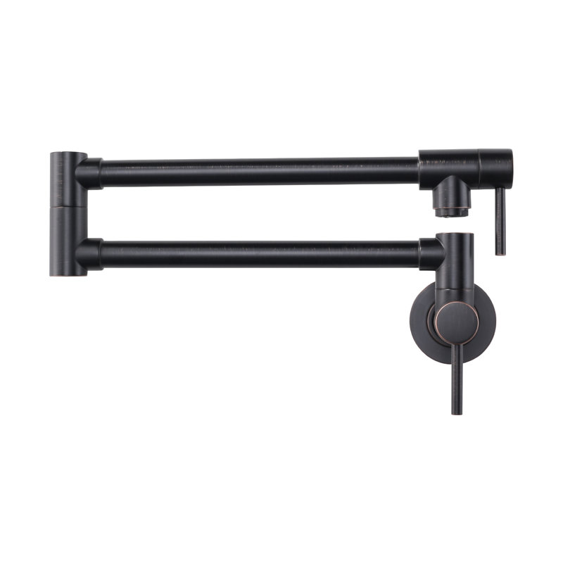 Wall Mounted Pot Filler With Double Handle In Oil Rubbed Bronze, Oil Rubbed Bronze