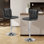 Tabourets de bar pivotants réglables, tabouret de bar à coussin de siège épaissi avec dossier, chaises de bar en cuir de polyuréthane à hauteur de comptoir pour îlot de cuisine, salle à manger, noir (ensemble de 2)