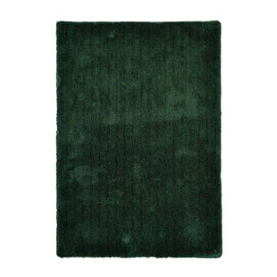 Handmade Cozy rug in dark green