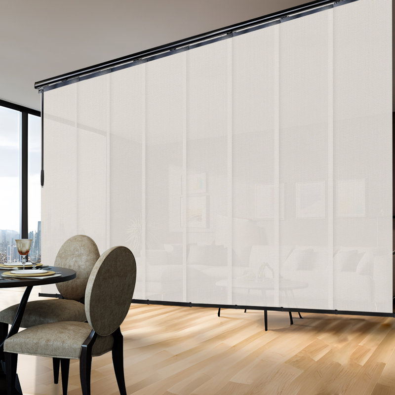 Rail extensible à treillis 8 panneaux Mesh, L 116 po x L 175 po, Noir