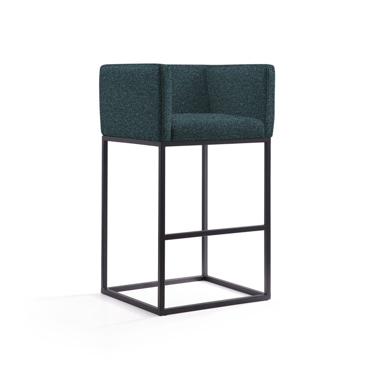 Upholstered Counter Stool with Metal Frame
