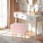 Modern Vanity Stool Chair With 4 Metal Legs And Storage, Multiuse Foot Rest For Makeup Room Bedroom-46305003