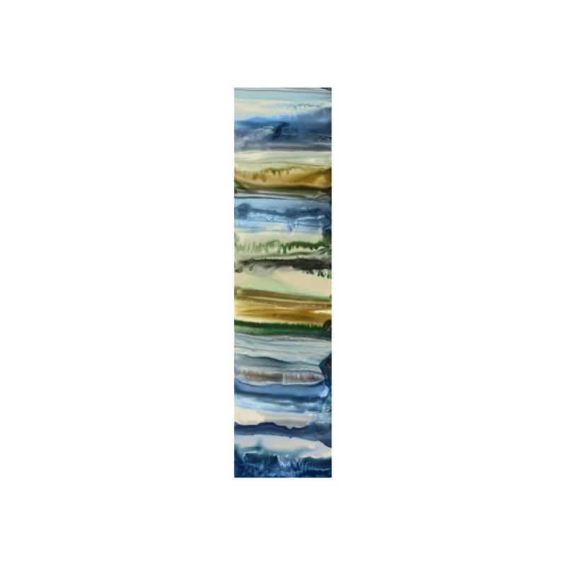 Stratum I Print by Sonia Noir, Encaustic Gel - Horizontal, 48" H x 12" W x 1.5" D
