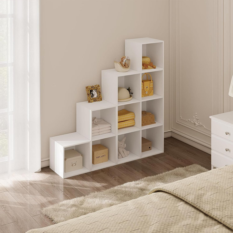 Hegwood 120cm H x 120cm W Step Bookcase, White