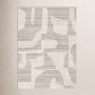 Loehrke Tan Taupe Abstract Rug