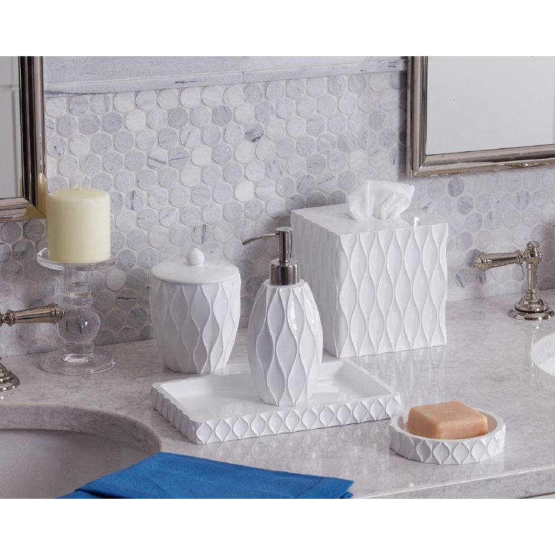 Wave 7 pc bathroom accessory set