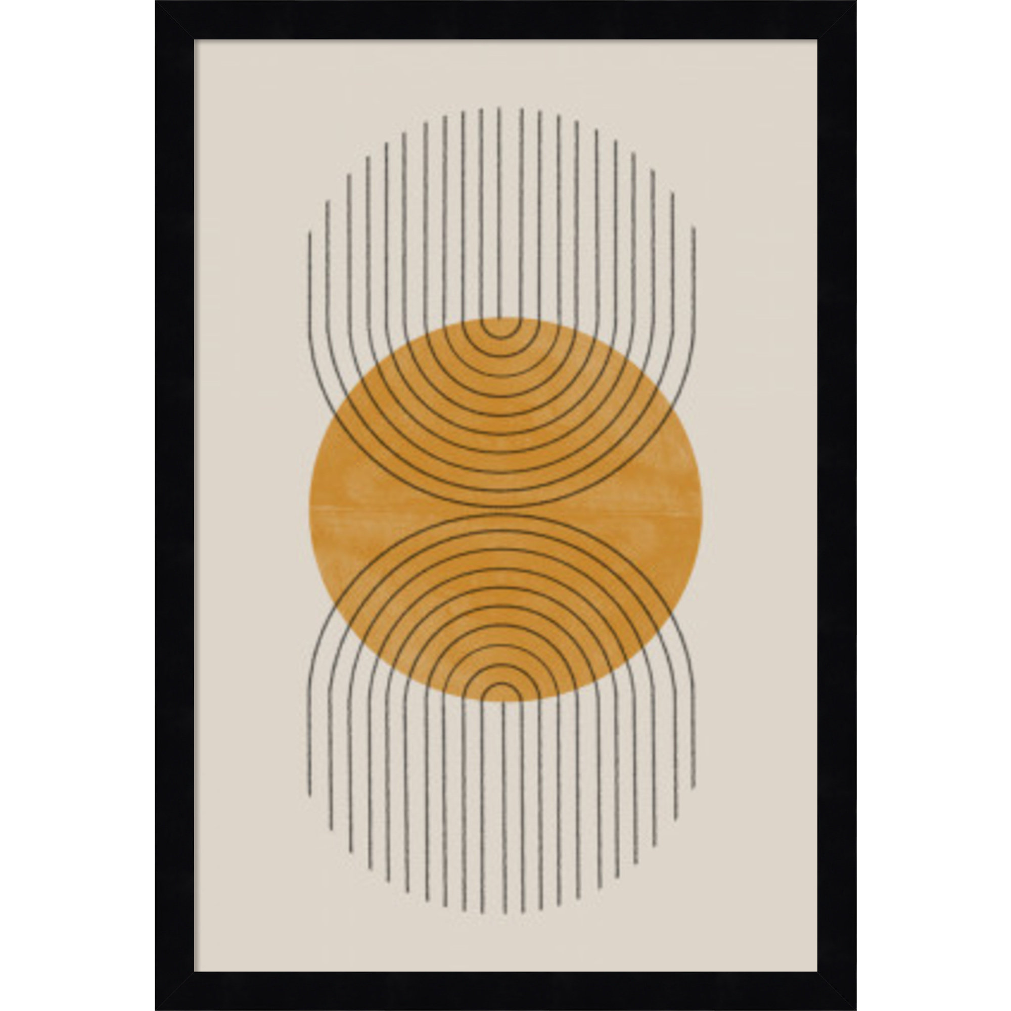 Perfect Point Yellow by The MIUUS STUDIO, 21" H x 15" W x 1" D, Black Framed