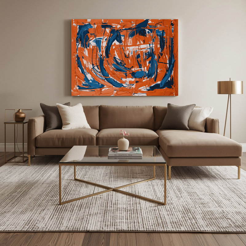«Neo Expressionism», art mural sur toile rouge, H 11 po x l 14 po