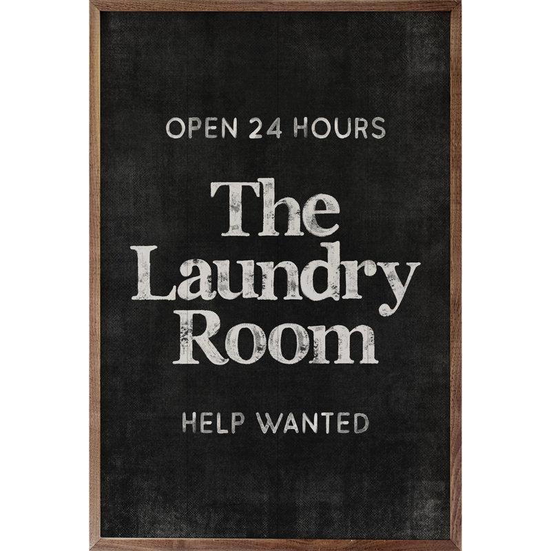 The Laundry Room Wall Art, Black, 16" H x 10" W