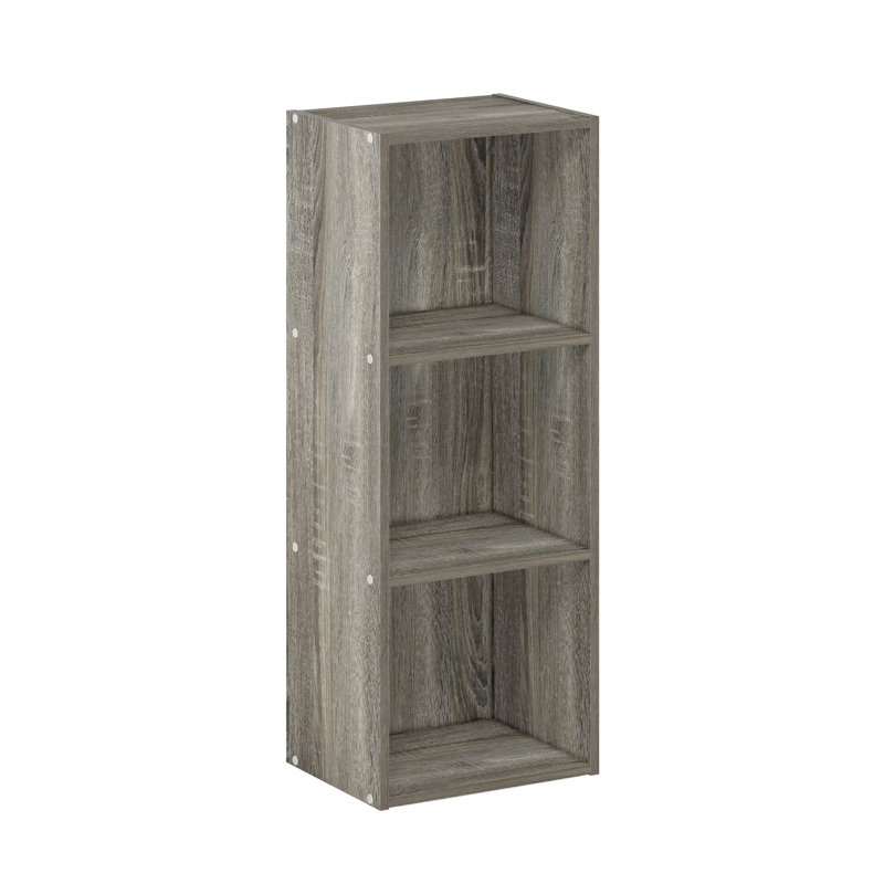 Helissa 3-Tier No Tool Assembly Open Shelf Bookcase, French Oak