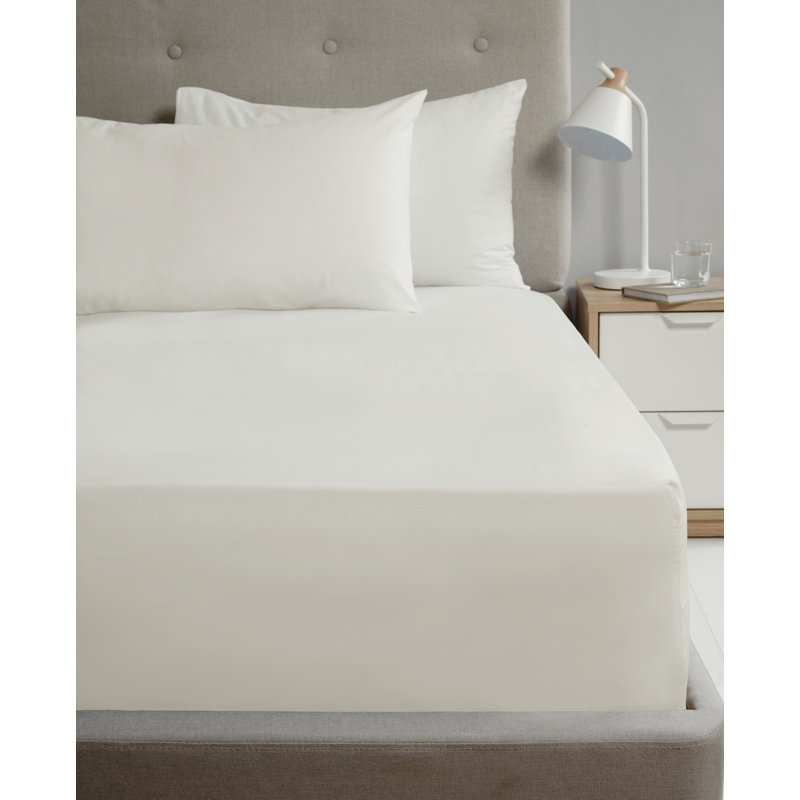 Asaru Cotton Blend Fitted Sheet, Cream, Single (3')