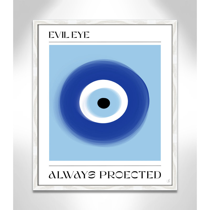 Evil Eye No. 1 Print by Volfova, 21.5'' W x 25.5'' H, Framed Print, White Woodgrain