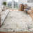 Genesis Modern Distressed Geometric Beige/Multi Area Rug-1262266975