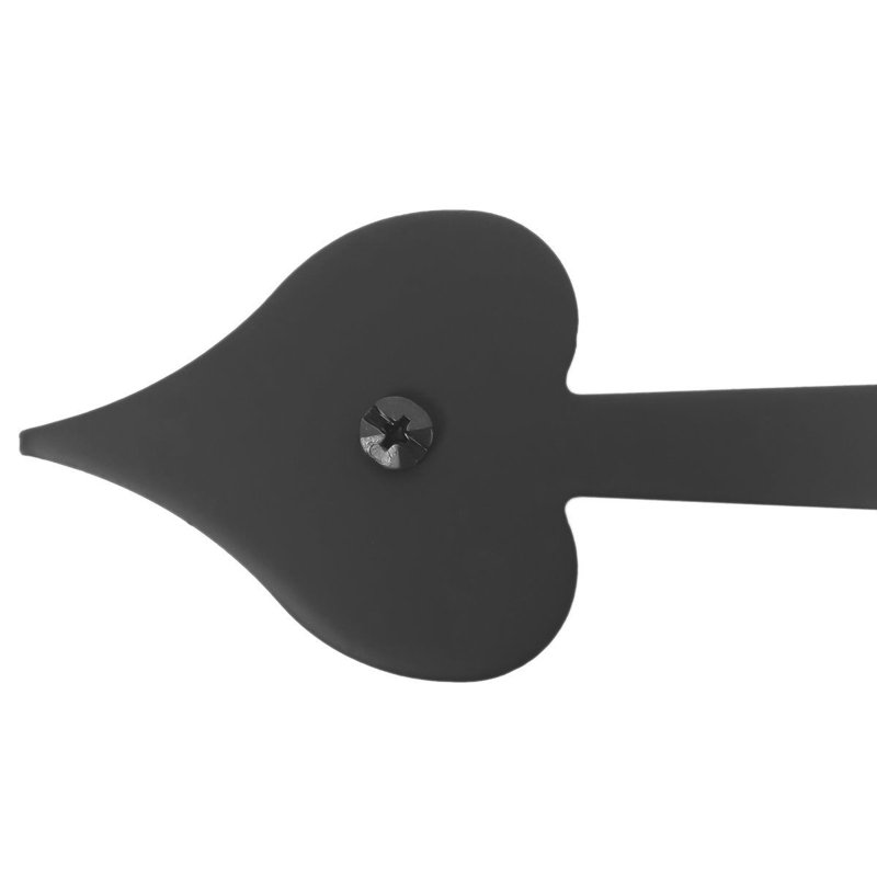 22.25" Matte Black Decorative Heart Strap Hinge