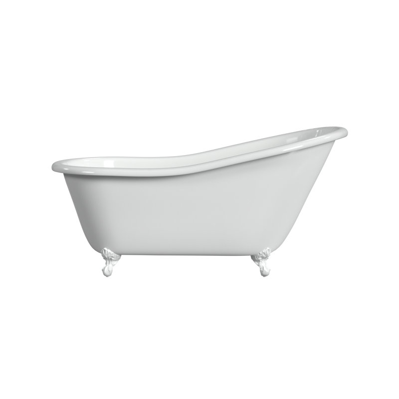 Jazma 61'' x 30'' Soaking Cast Iron Bathtub, White Interior with Custom Color Exterior, White