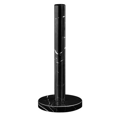 Porte-papier hygiénique en marbre naturel autoportant de 11,81 pouces - noir, facile à installer, pour meuble-lavabo, salle d'eau, salle de bain d'invités, usage résidentiel