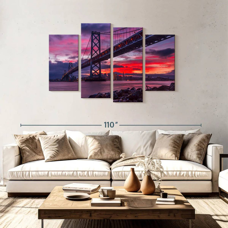 Lilie San Francisco Bay Bridge Twilight, 48"H x 75"W