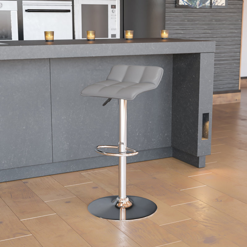 Tabouret de bar pivotant à hauteur réglable Noriega, Gris