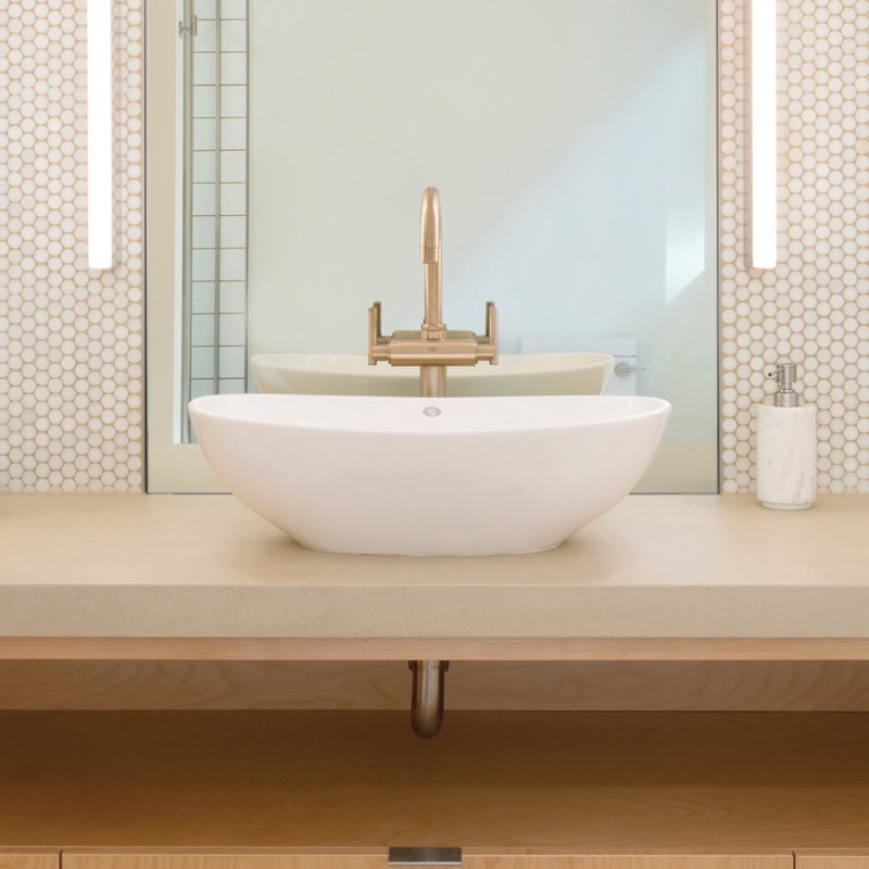 MTI Elise 22.25" Vessel Bathroom Sink, Matte White