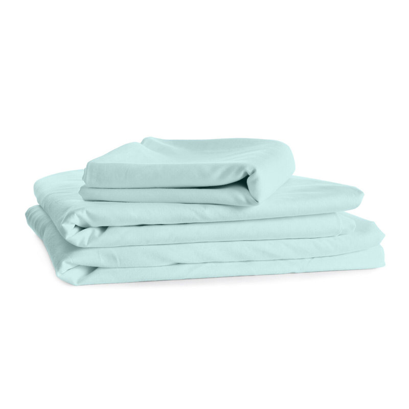 4 Piece King Size Bed Sheets, Light Blue