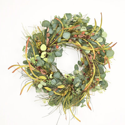 24" Handcrafted Eucalyptus No Holiday Wreath