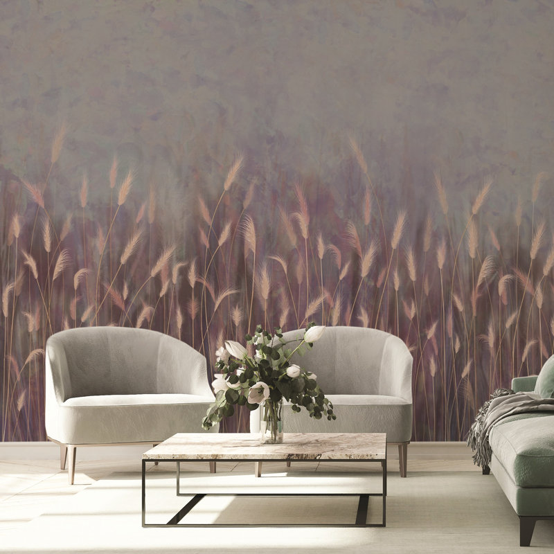 Papier peint Serene Reed Grass, L 117,96 po x l 225 po, Mauve