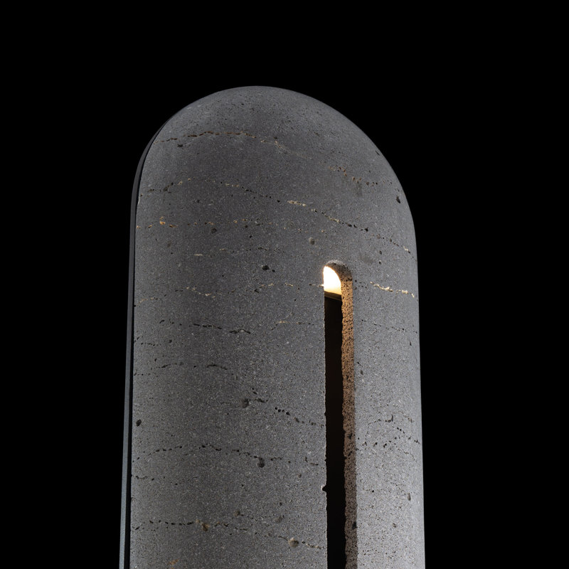 Clog Dimmable 2700K LED Outdoor Wall Light With Color Temperature Switch (2700K/3000K/3500K/4000K), Basalt Stone/Black