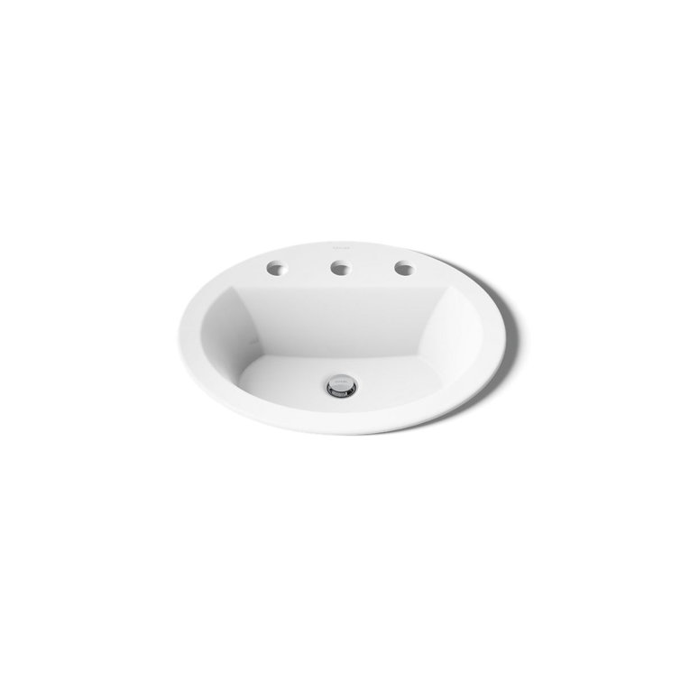 Bryant Vitreous China Oval Drop-In Bathroom Sink with Overflow