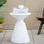 Table d'appoint d'intérieur/extérieur en marbre blanc texturé moucheté rétro, 39,4 cm x 53,3 cm (15,5 po x 21 po), idéale pour les petits espaces à la maison ou au bureau, couleur, largeur, profondeur, hauteur 53,3 cm (21 po), prête à l'emploi